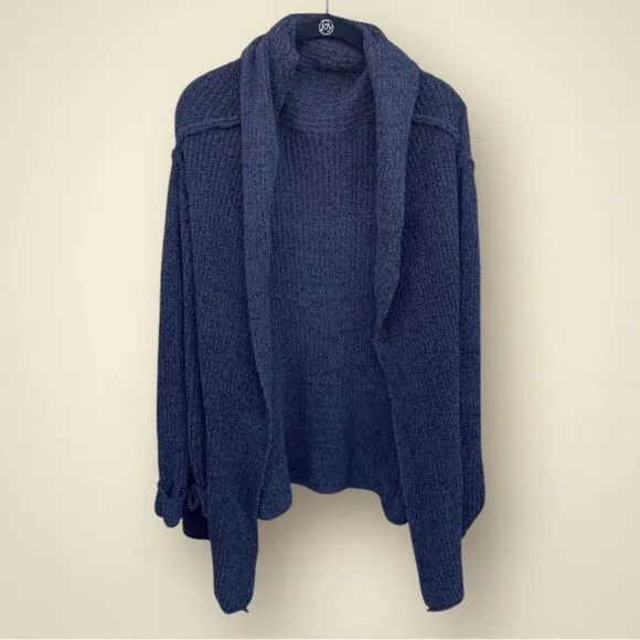 Free People Low Tide Oversized Knit Navy Blue Cardigan XS/S