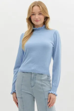 Frill Edged Sweater {Light Blue}
