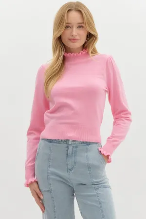 Frill Edged Sweater {Pink}