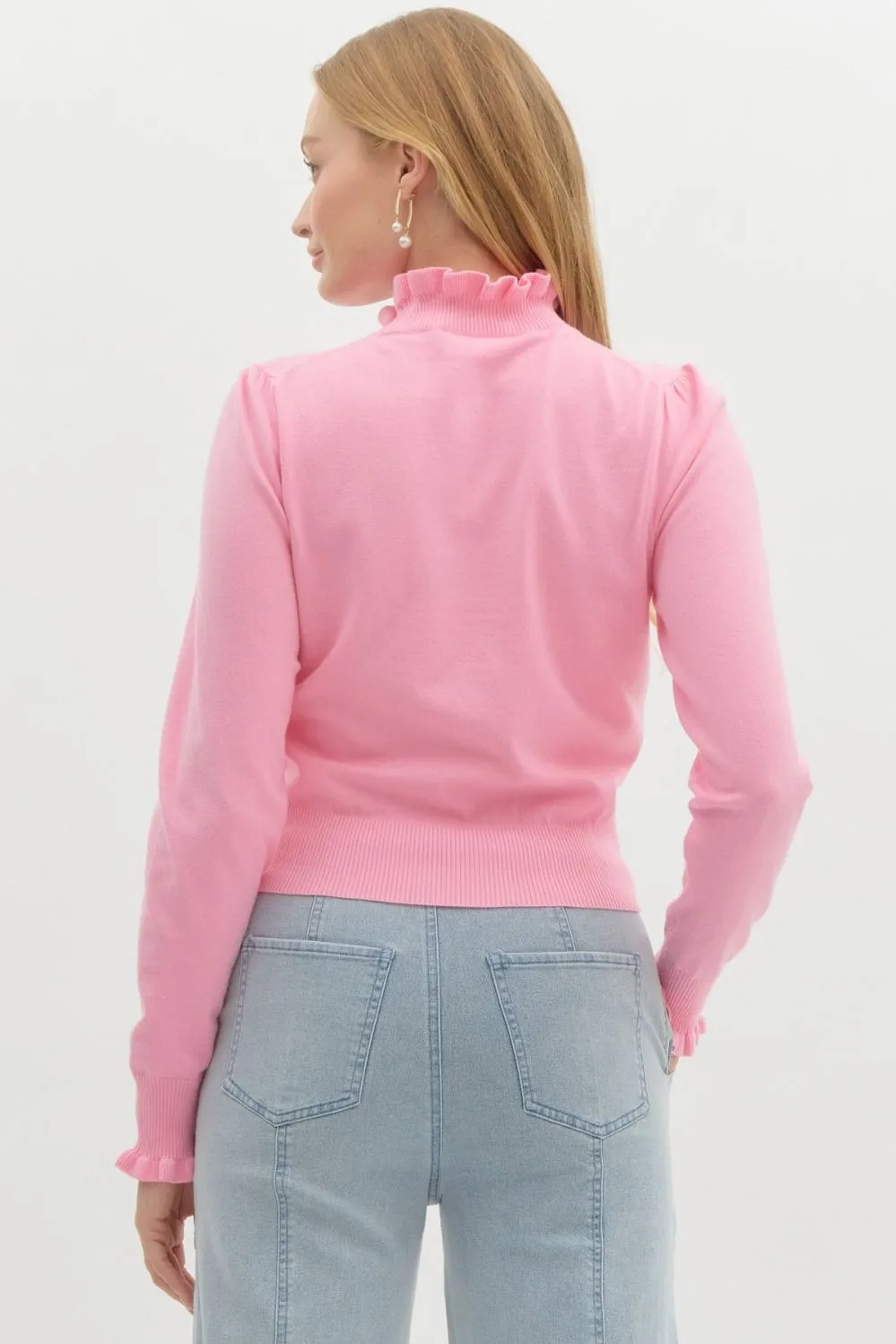Frill Edged Sweater {Pink}