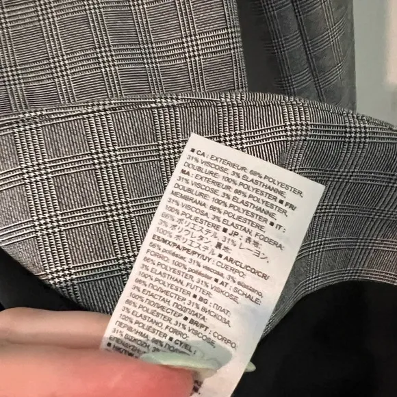 GAP Black Single Button Classic Fit Blazer in Glen Plaid