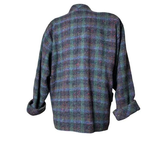 GEIGER Plaid Tyrol Wool Blazer Coat Size 40 (US10) Double Breasted Multicolored