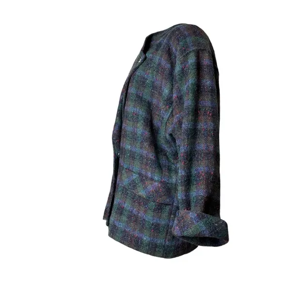 GEIGER Plaid Tyrol Wool Blazer Coat Size 40 (US10) Double Breasted Multicolored