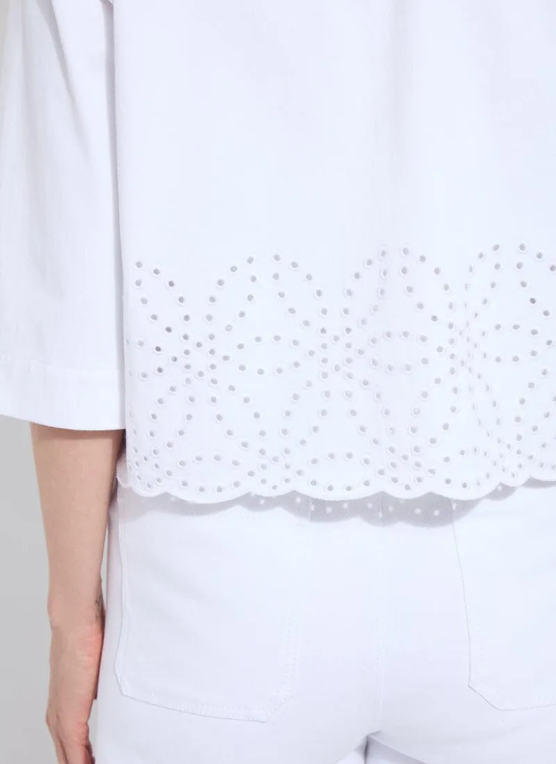 Gem Eyelet Embroidered Denim Jacket