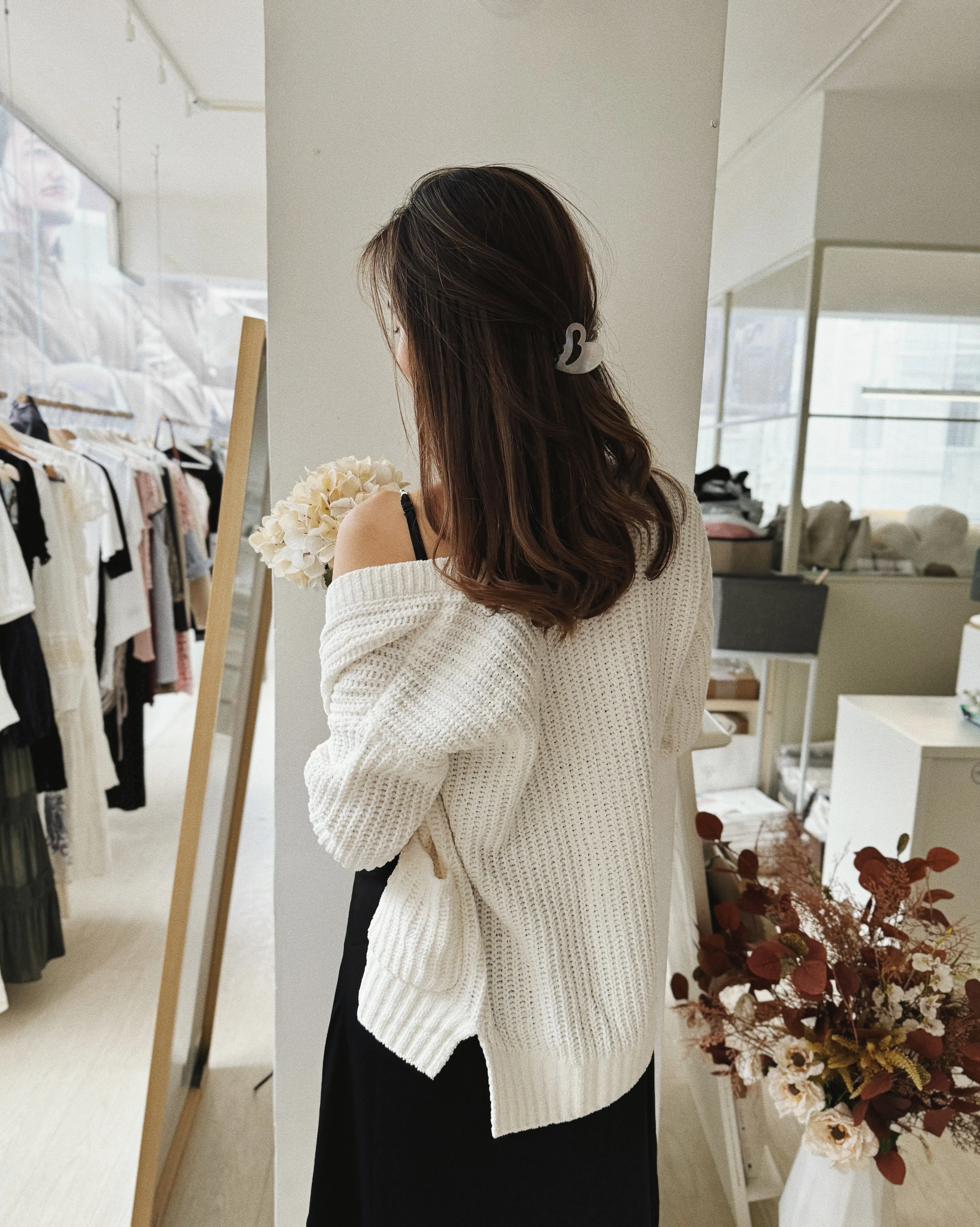 Girls Chenille Yarn Cardigan