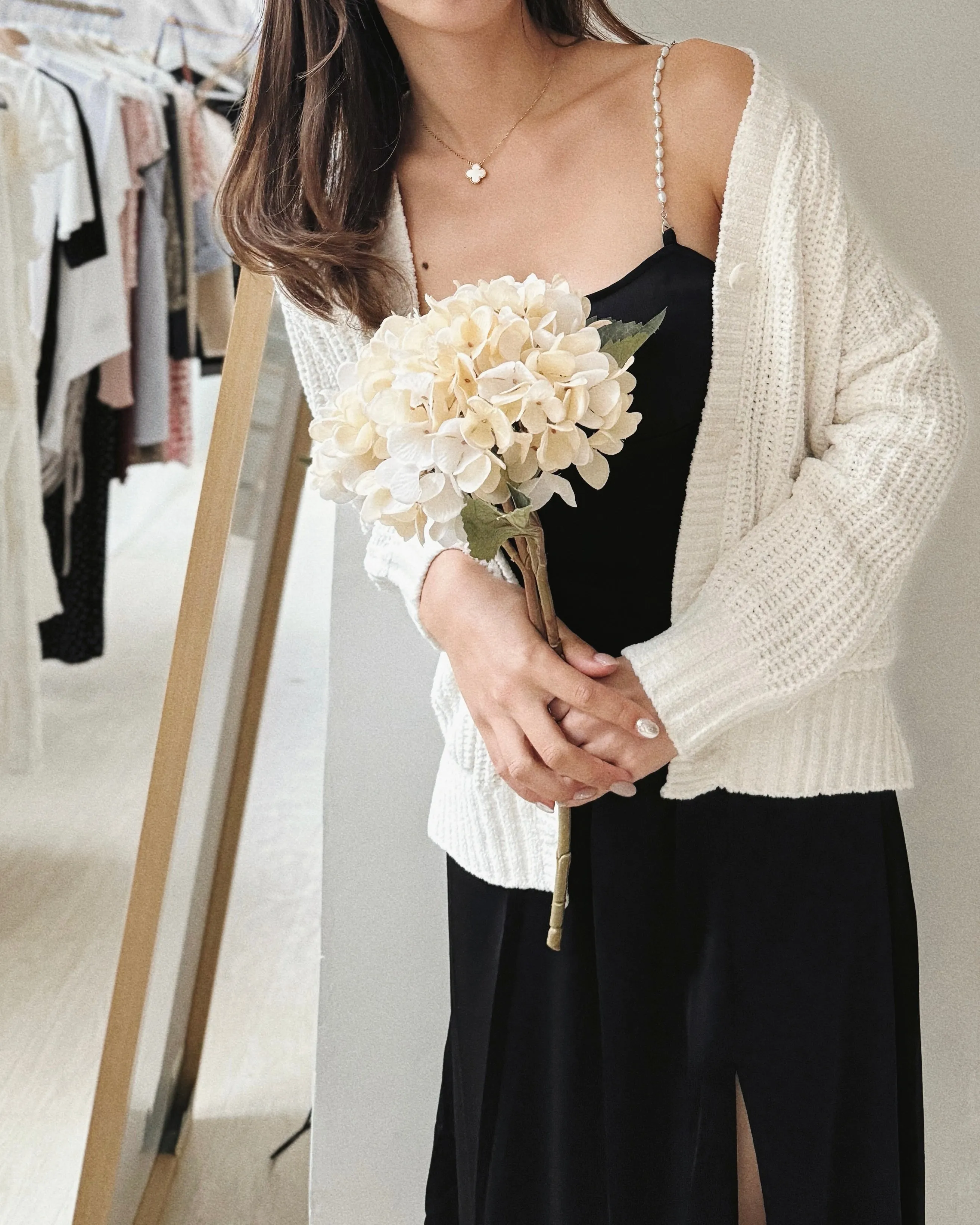 Girls Chenille Yarn Cardigan
