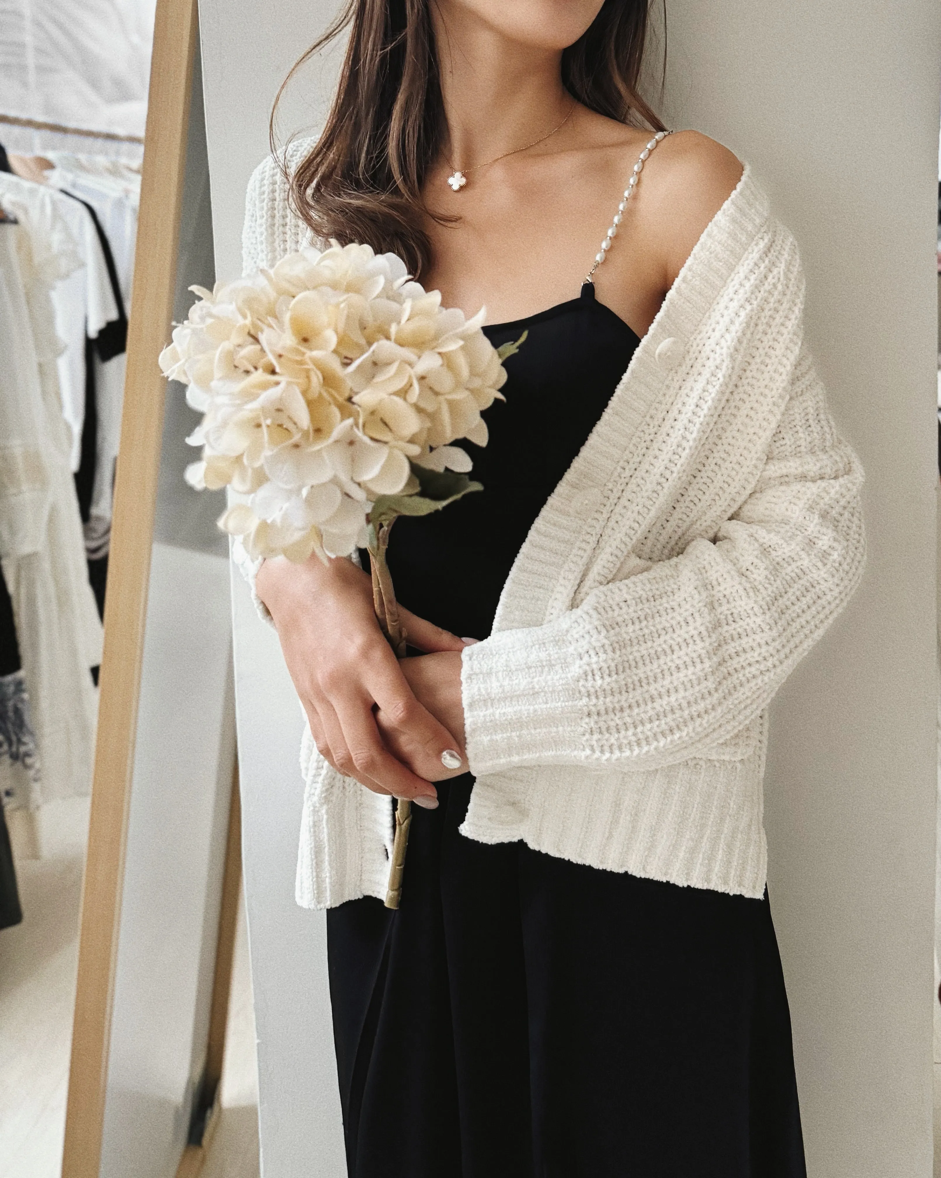 Girls Chenille Yarn Cardigan