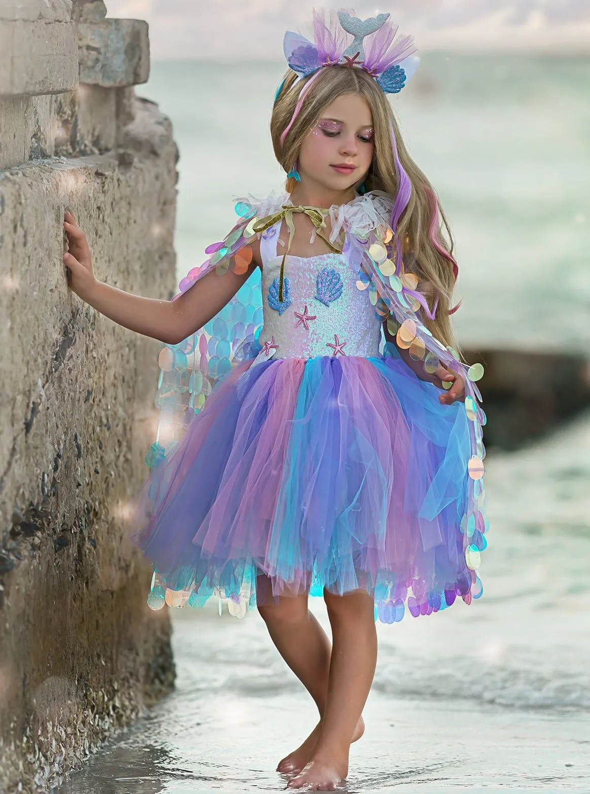 Girls Deluxe Mermaid Unicorn Costume Dress