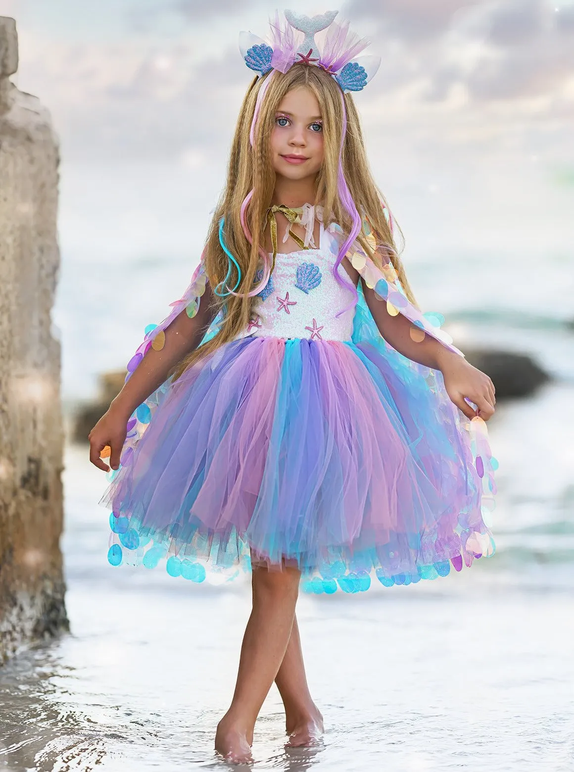 Girls Deluxe Mermaid Unicorn Costume Dress