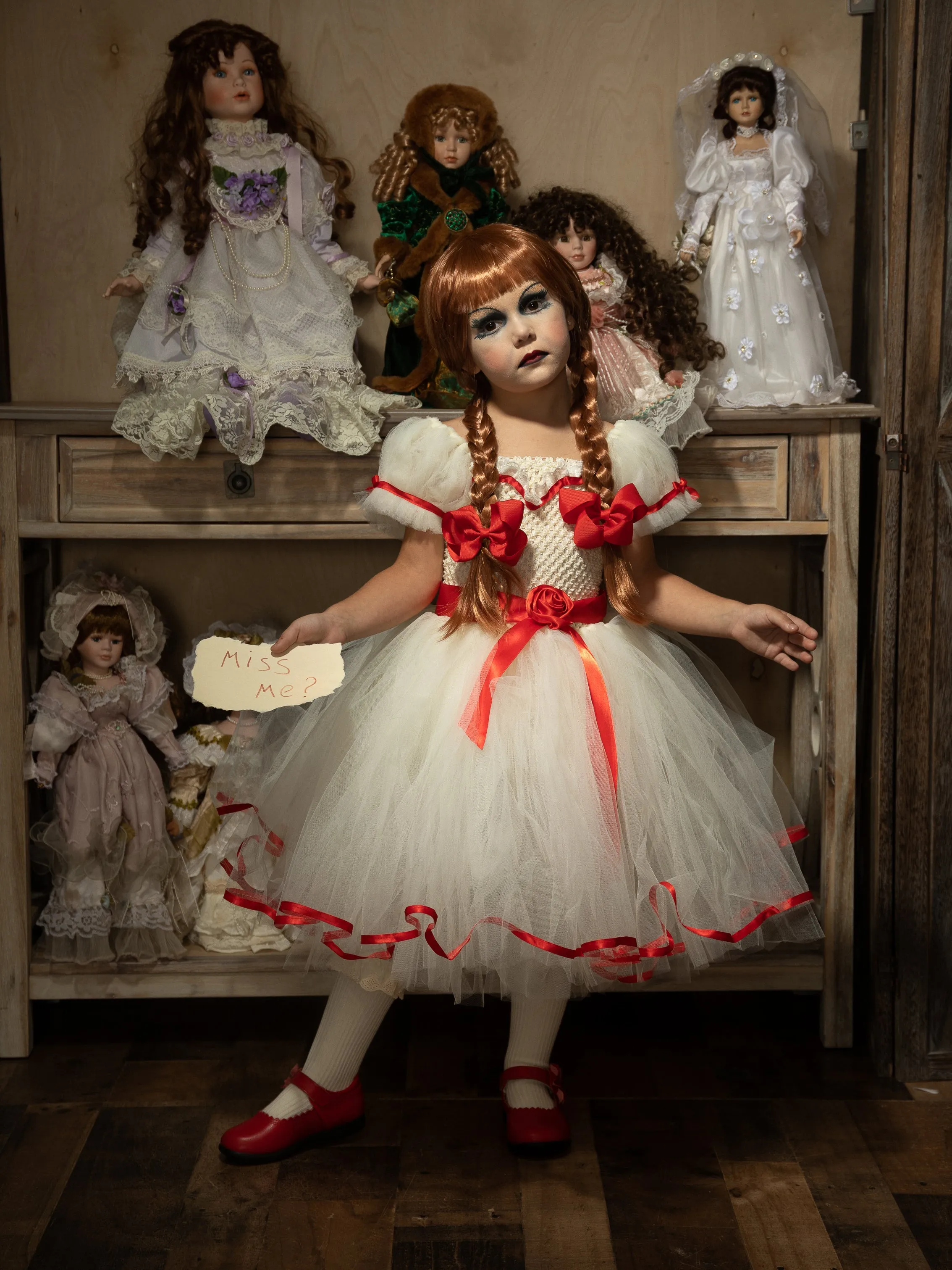 Girls Haunted Doll Inspired Tutu Costume Dress