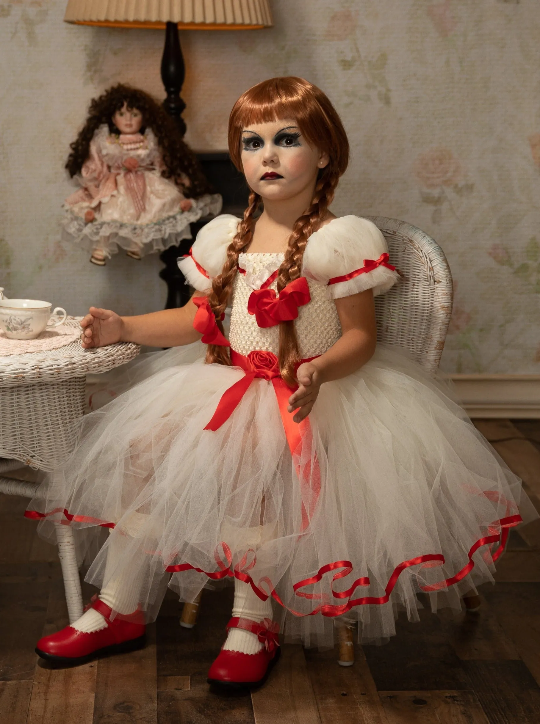 Girls Haunted Doll Inspired Tutu Costume Dress