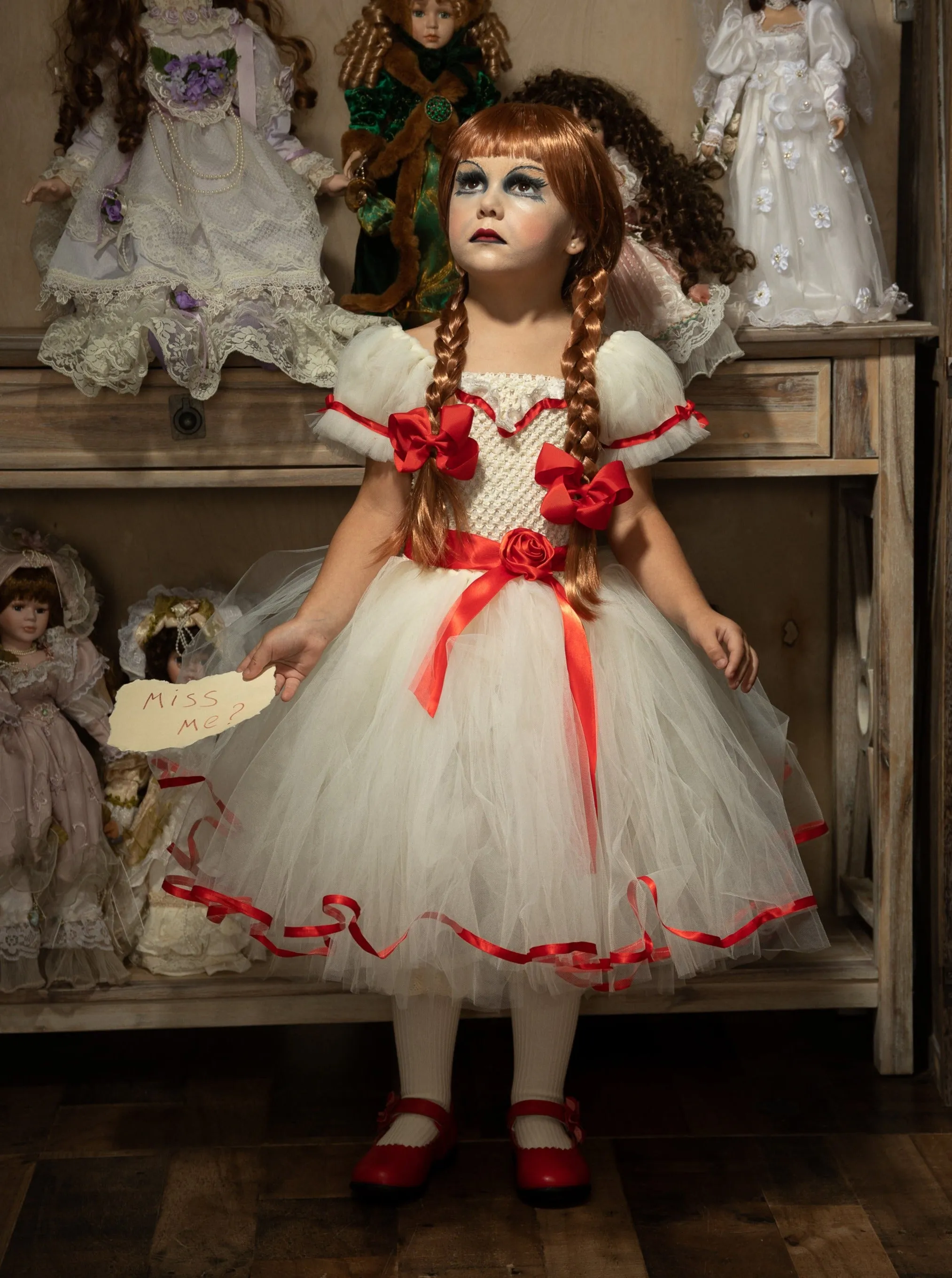 Girls Haunted Doll Inspired Tutu Costume Dress