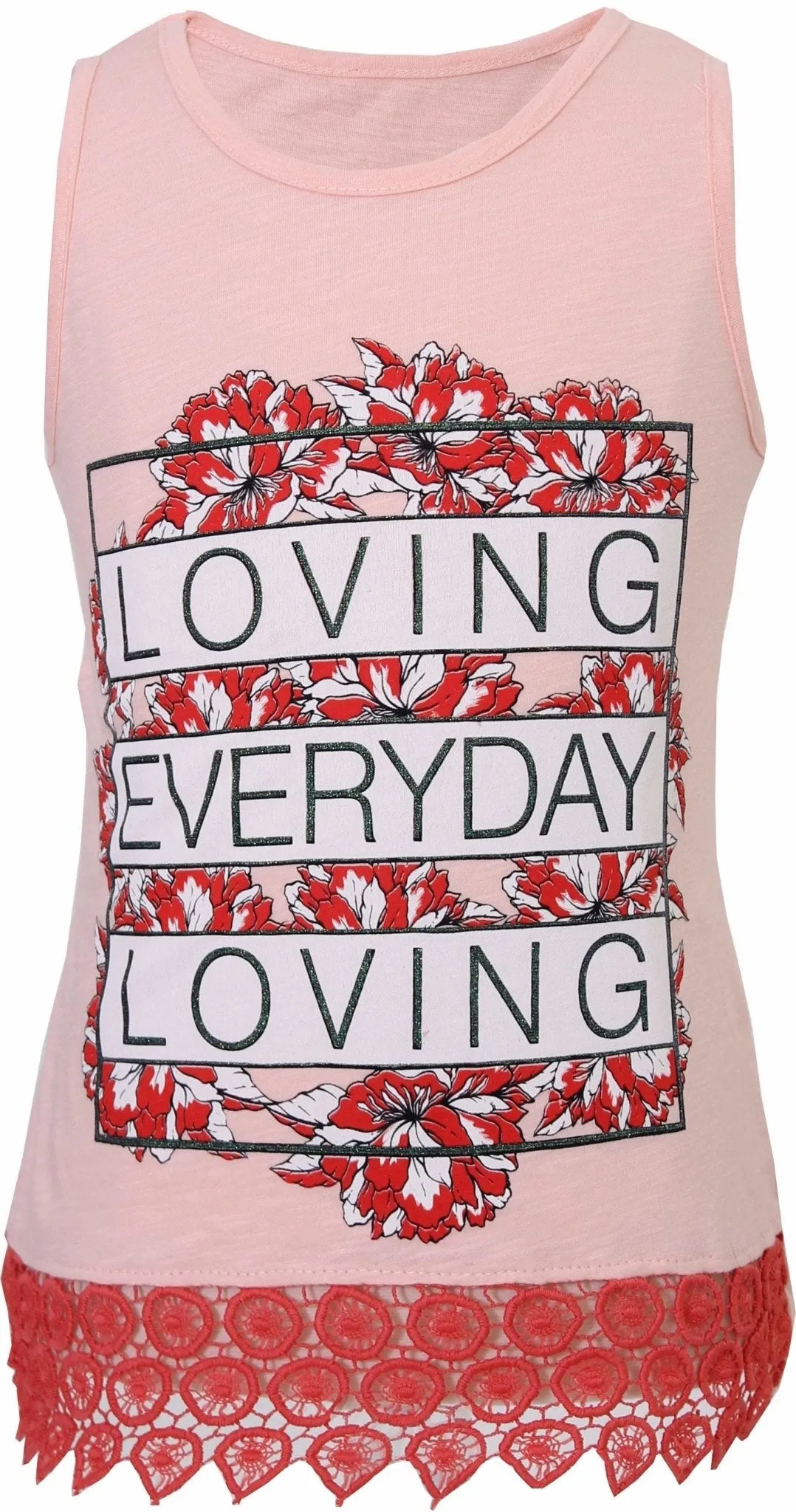 Girls Sleeveless Pink T-shirt