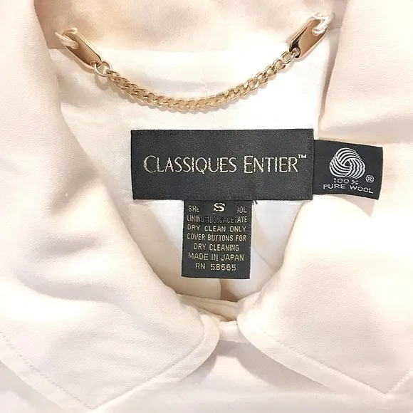 *GORGEOUS IVORY DOUBLE BREASTED TAILORED BLAZER, CLASSIQUES ENTIER, SZ S
