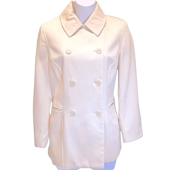 *GORGEOUS IVORY DOUBLE BREASTED TAILORED BLAZER, CLASSIQUES ENTIER, SZ S