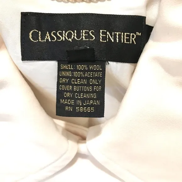 *GORGEOUS IVORY DOUBLE BREASTED TAILORED BLAZER, CLASSIQUES ENTIER, SZ S