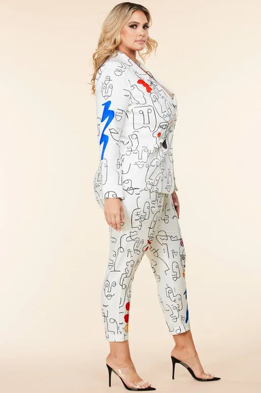 GRAFFITI 2PIECE SUIT (Curvy)