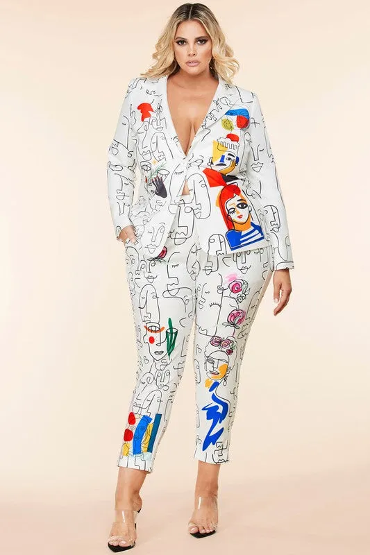 GRAFFITI 2PIECE SUIT (Curvy)