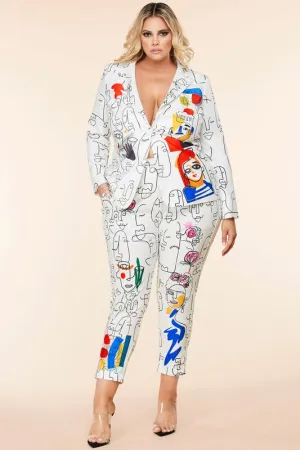 GRAFFITI 2PIECE SUIT (Curvy)