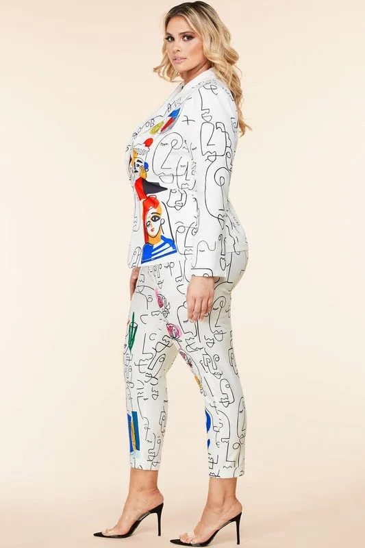 GRAFFITI 2PIECE SUIT (Curvy)