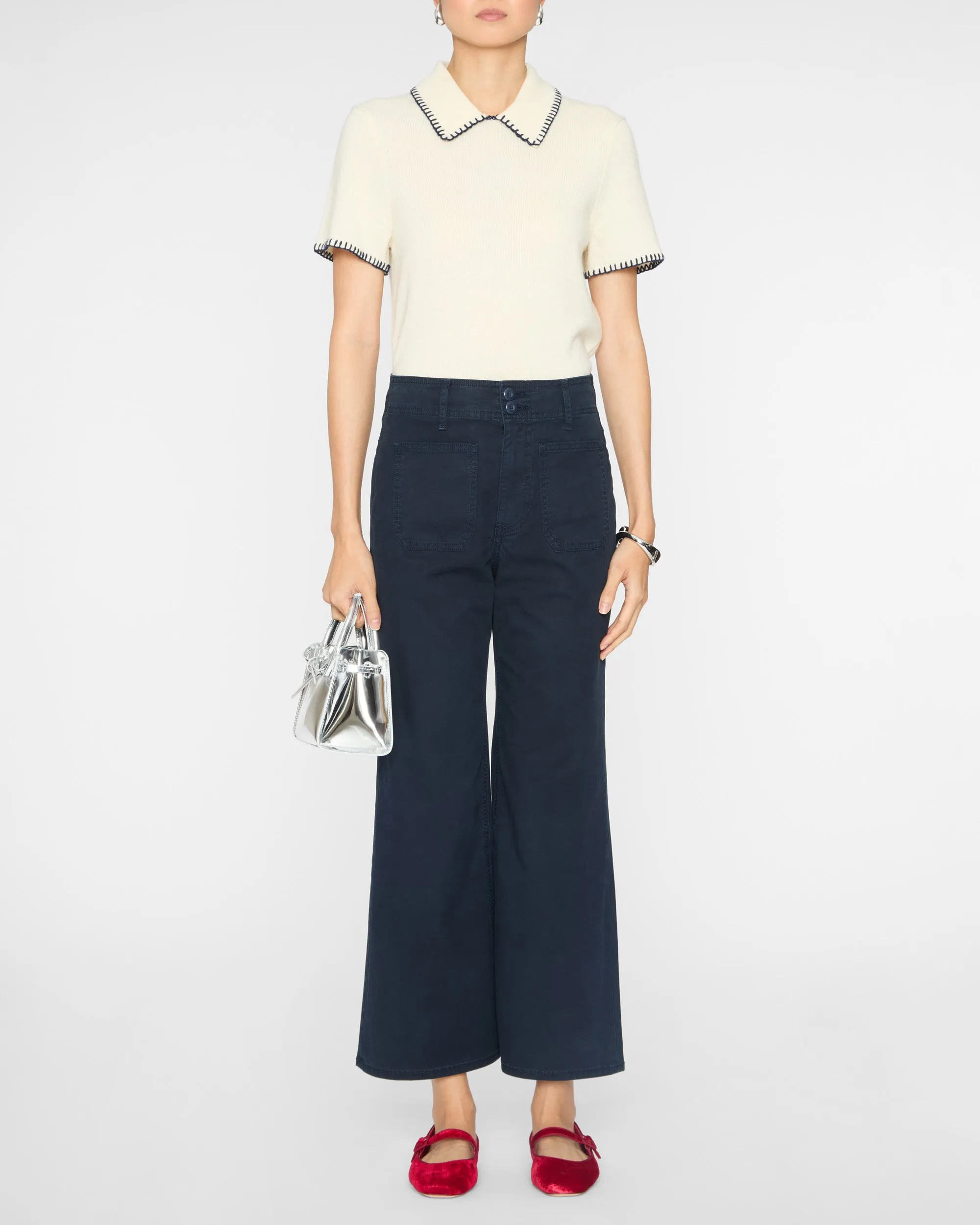 Grant Cropped High Rise Wide Leg Pant