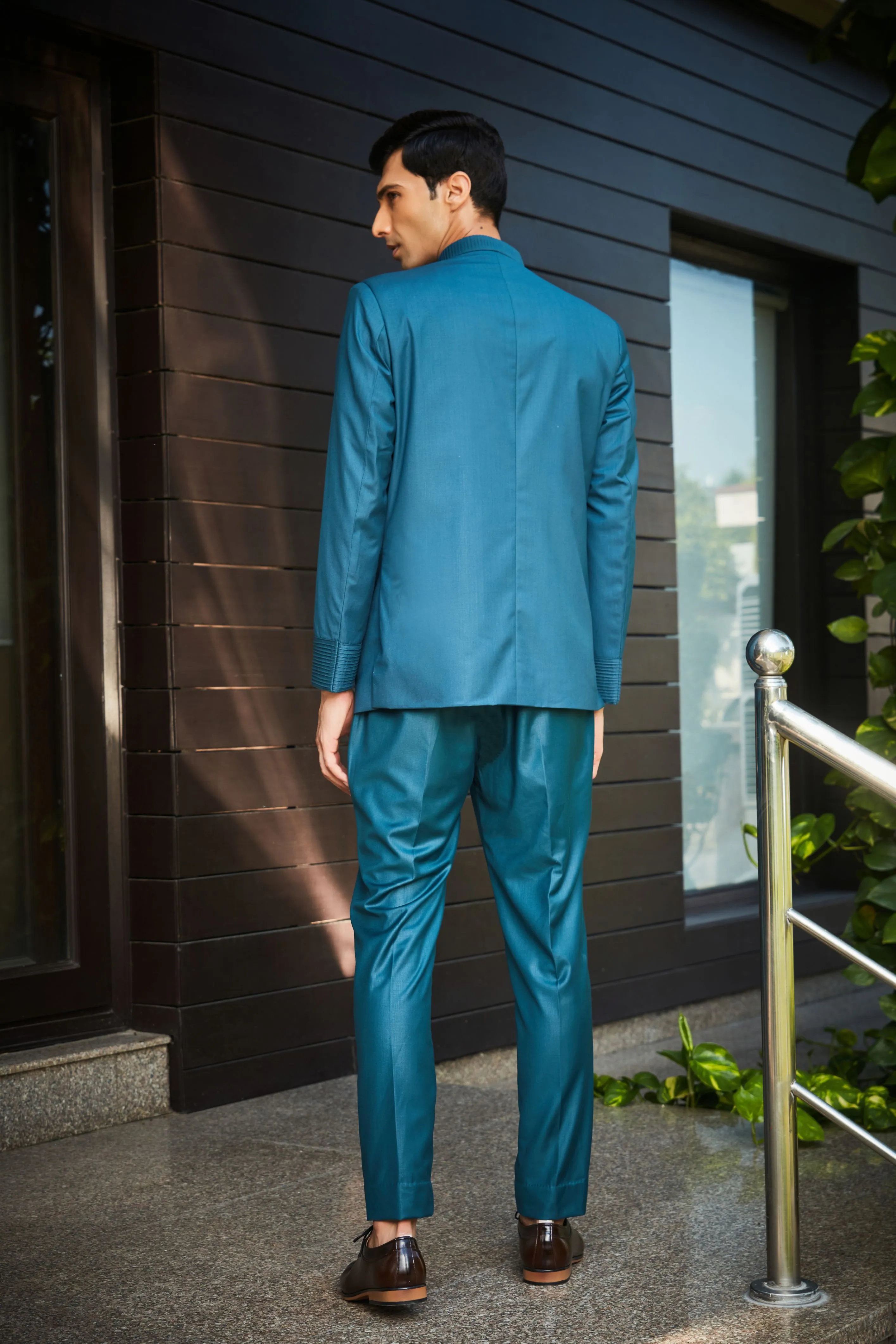 Greig-Teal Green Bandhgala set
