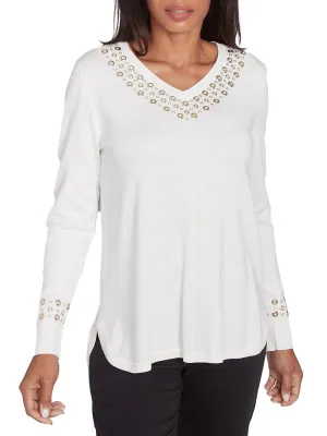 Grommet Sweater - Ivory