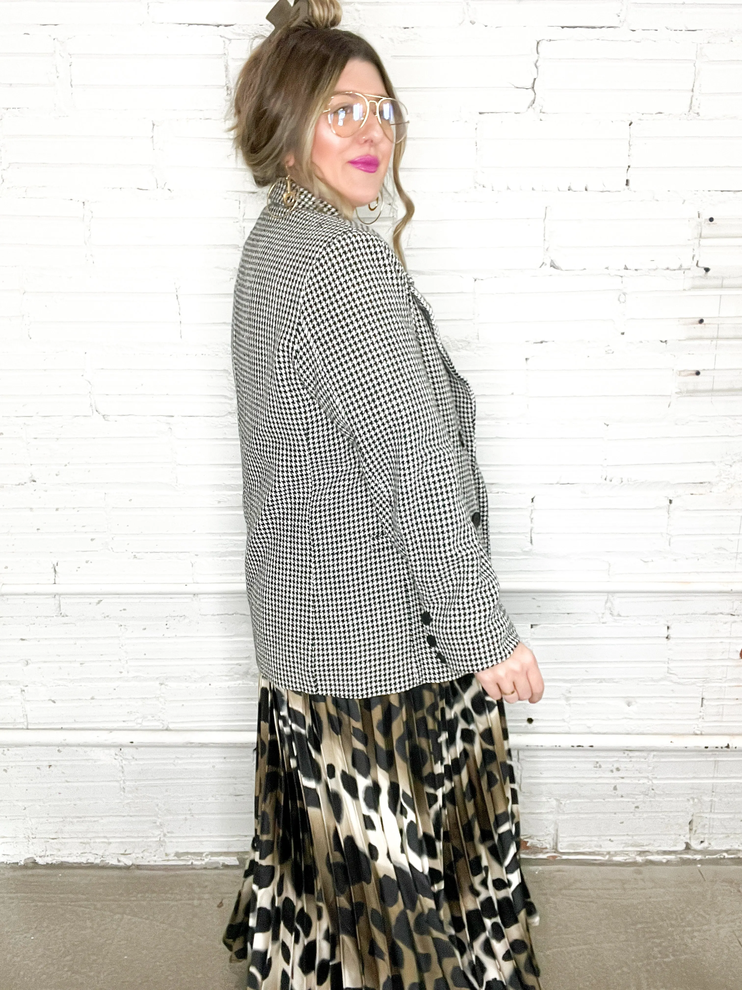 Hallie Houndstooth Blazer