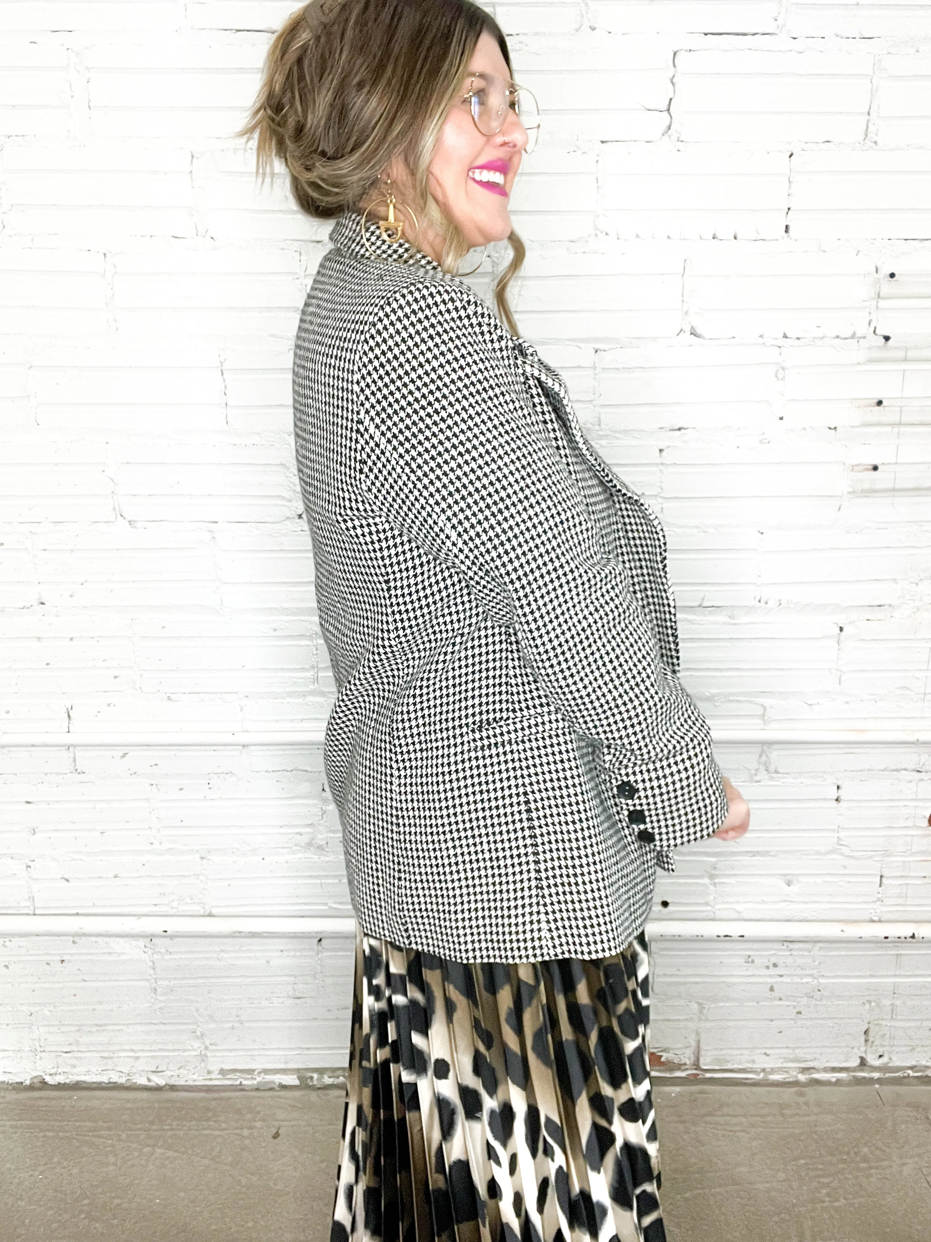 Hallie Houndstooth Blazer