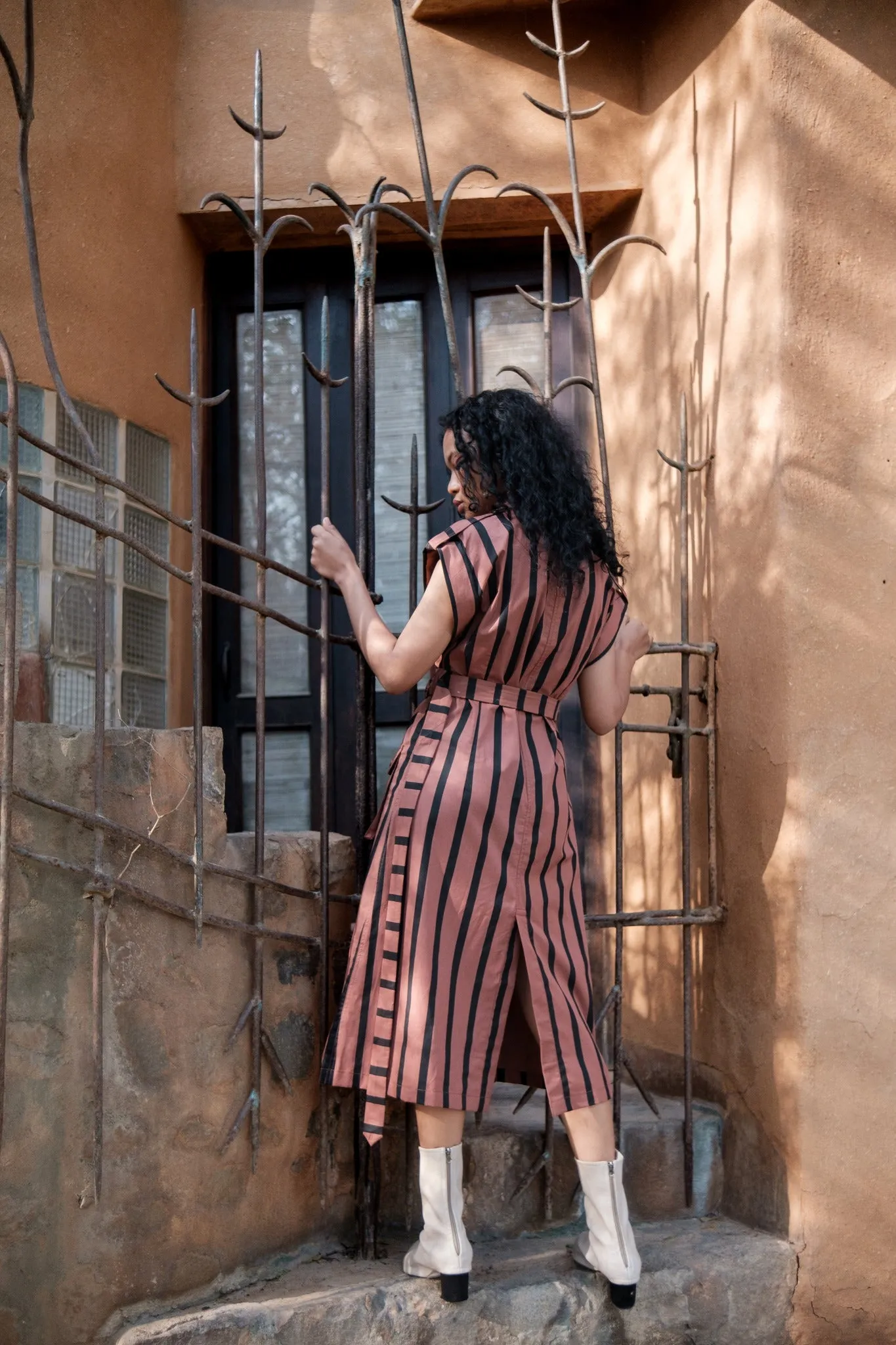 Harajuku Trench - Stripe Print