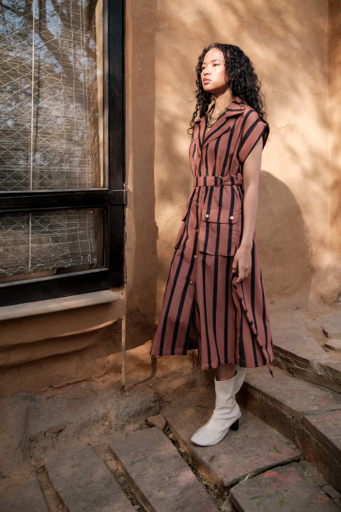 Harajuku Trench - Stripe Print