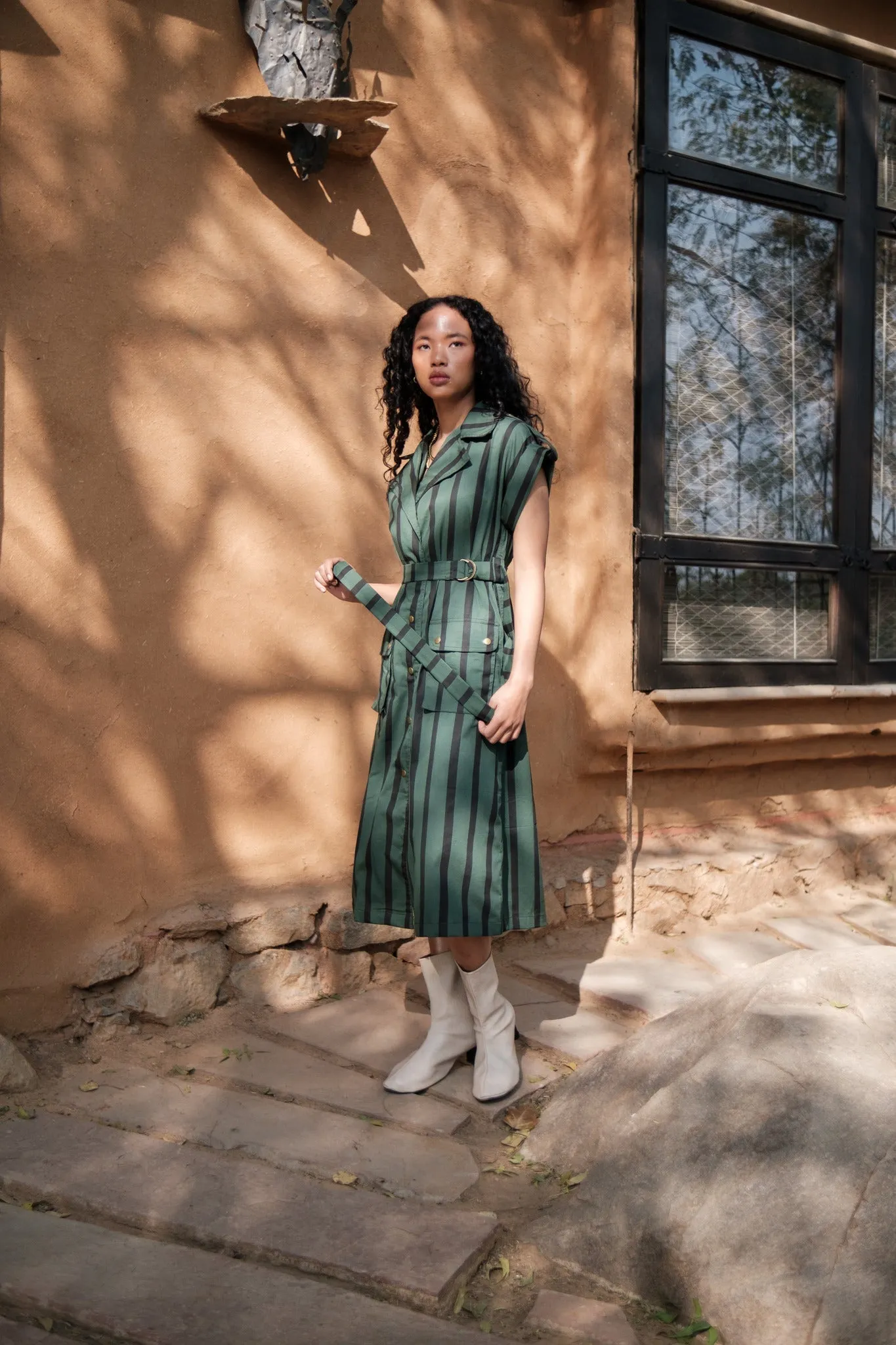 Harajuku Trench - Stripe Print