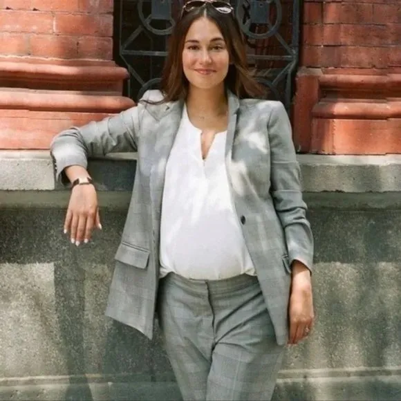 HATCH Maternity x J. Crew Plaid Regent Maternity Blazer Glen Plaid
