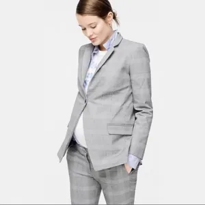 HATCH Maternity x J. Crew Plaid Regent Maternity Blazer Glen Plaid