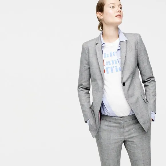 HATCH Maternity x J. Crew Plaid Regent Maternity Blazer Glen Plaid