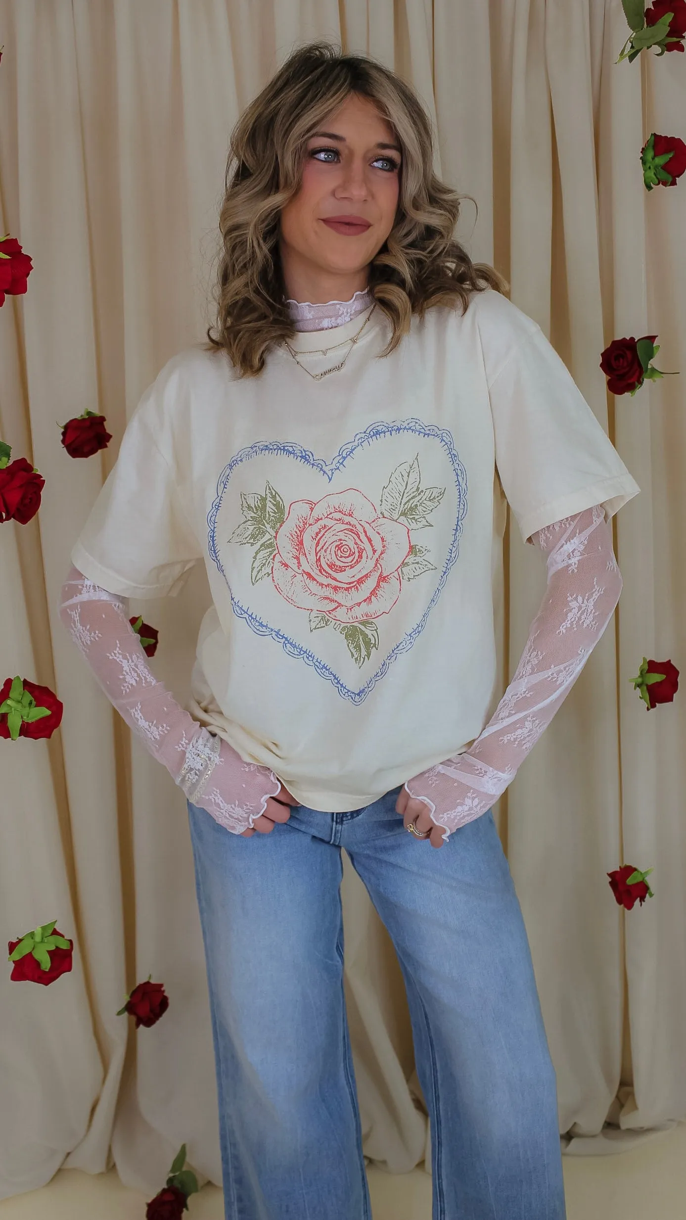 Hearts and Roses T Shirt