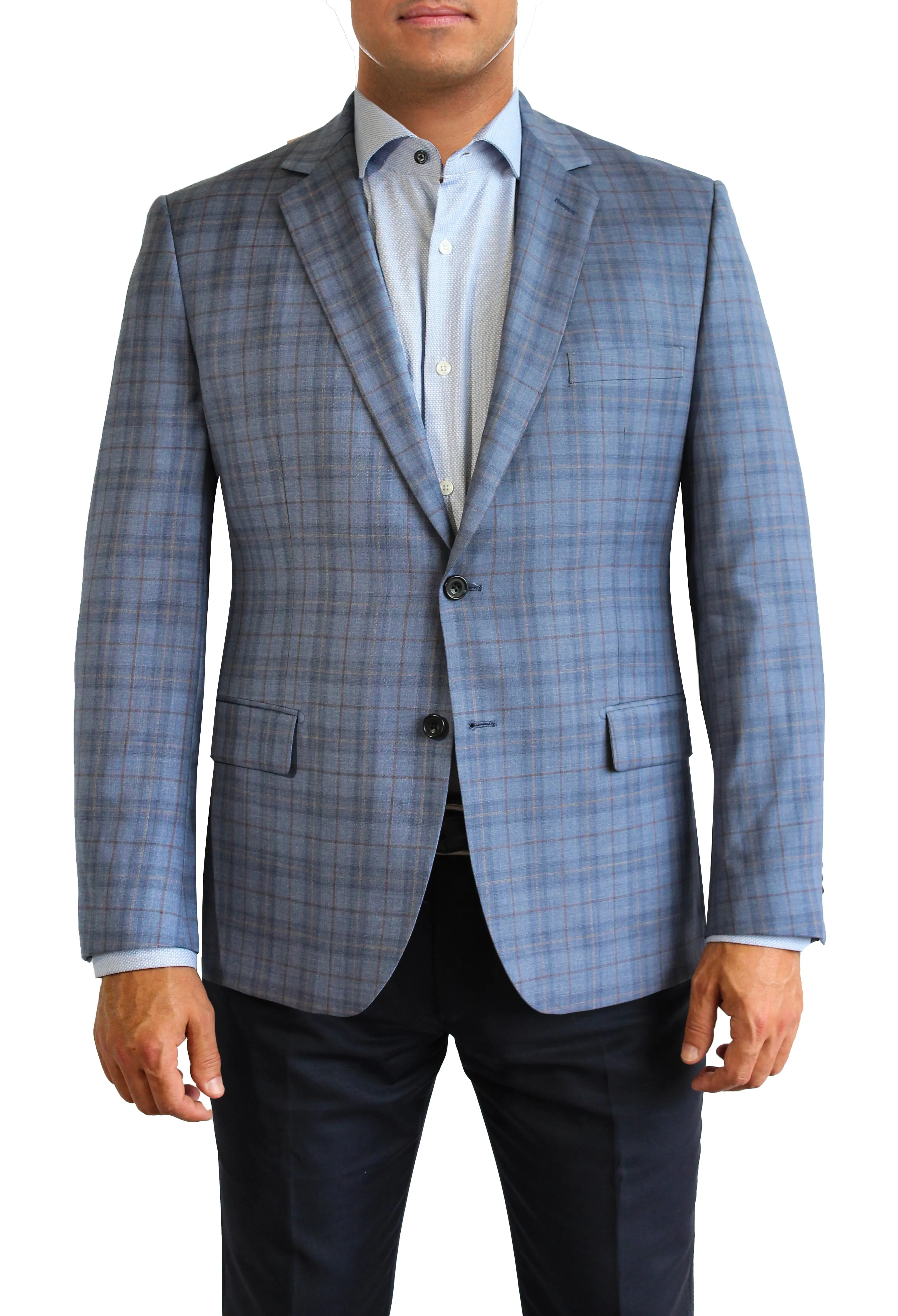Hechter Paris Blue Plaid Sport Coat