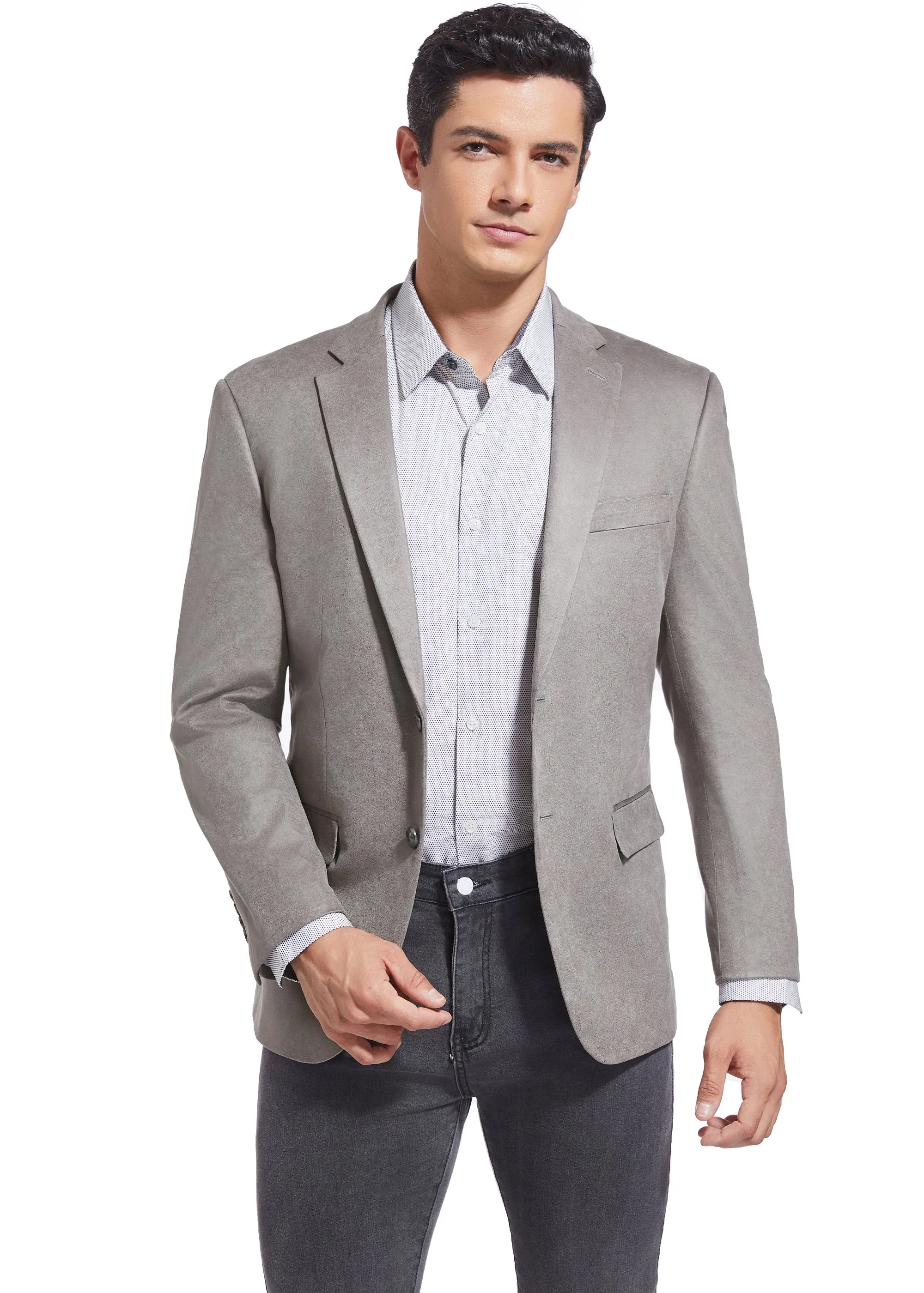 Hechter Paris Faux Suede Grey Jacket