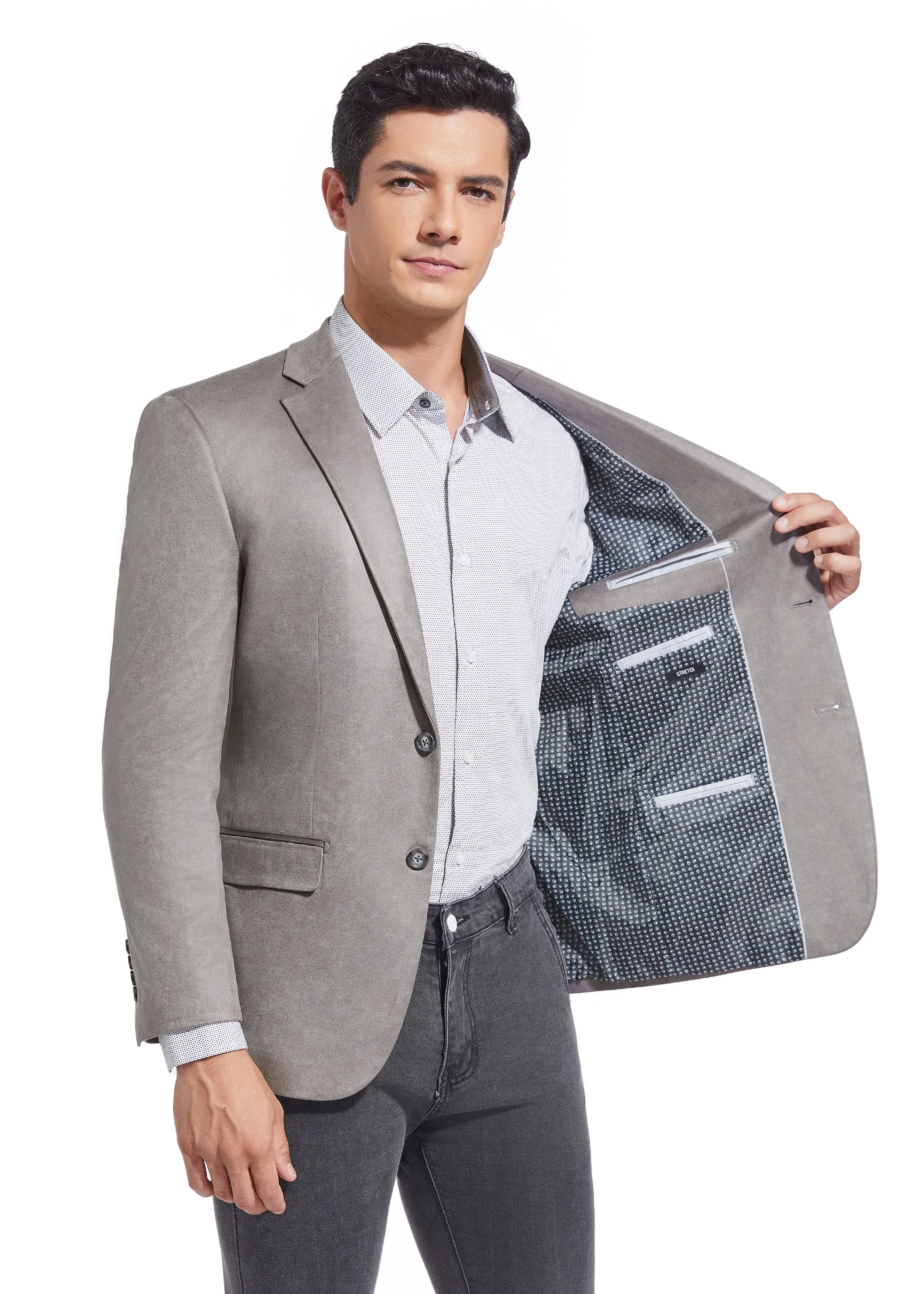 Hechter Paris Faux Suede Grey Jacket