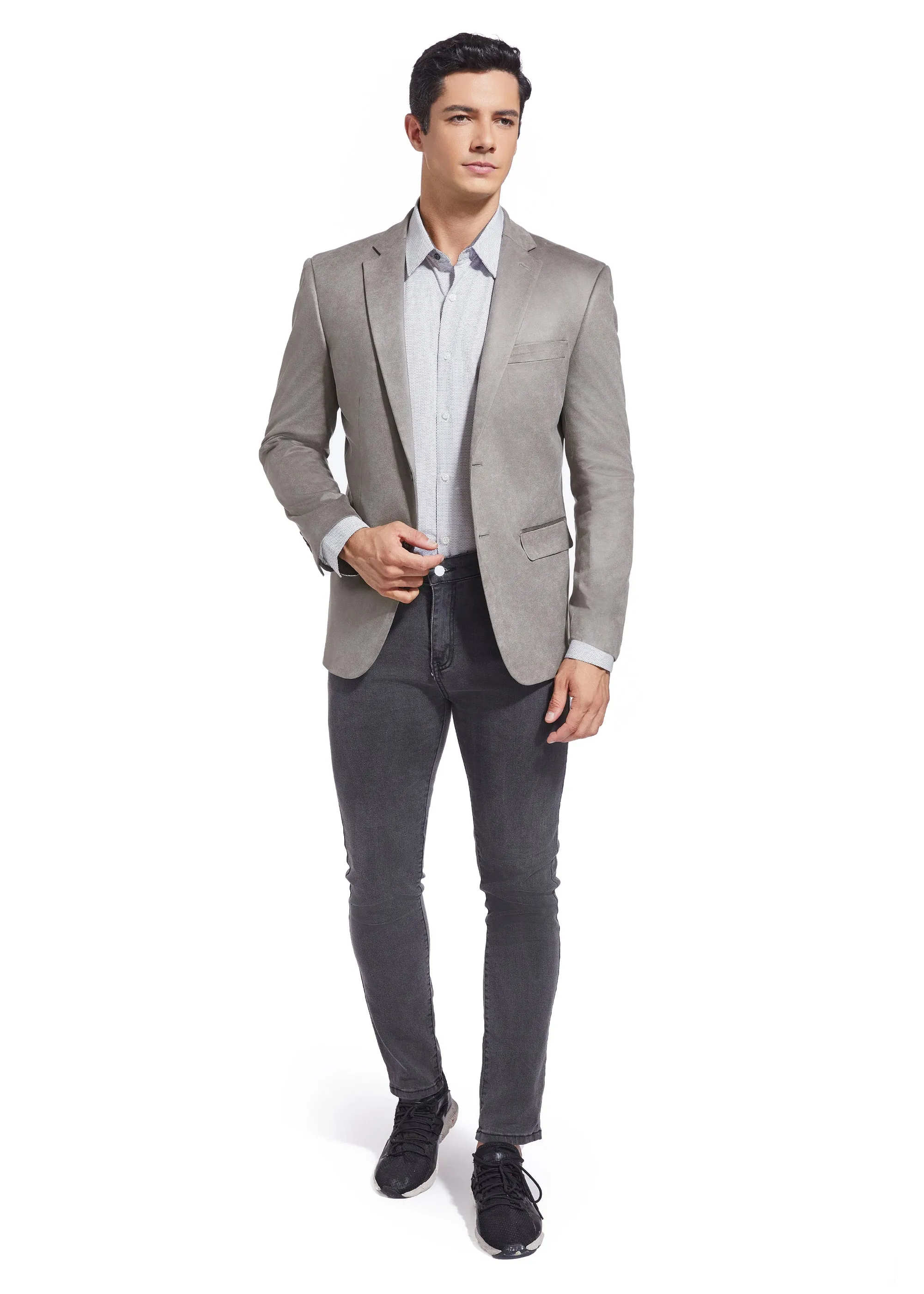 Hechter Paris Faux Suede Grey Jacket