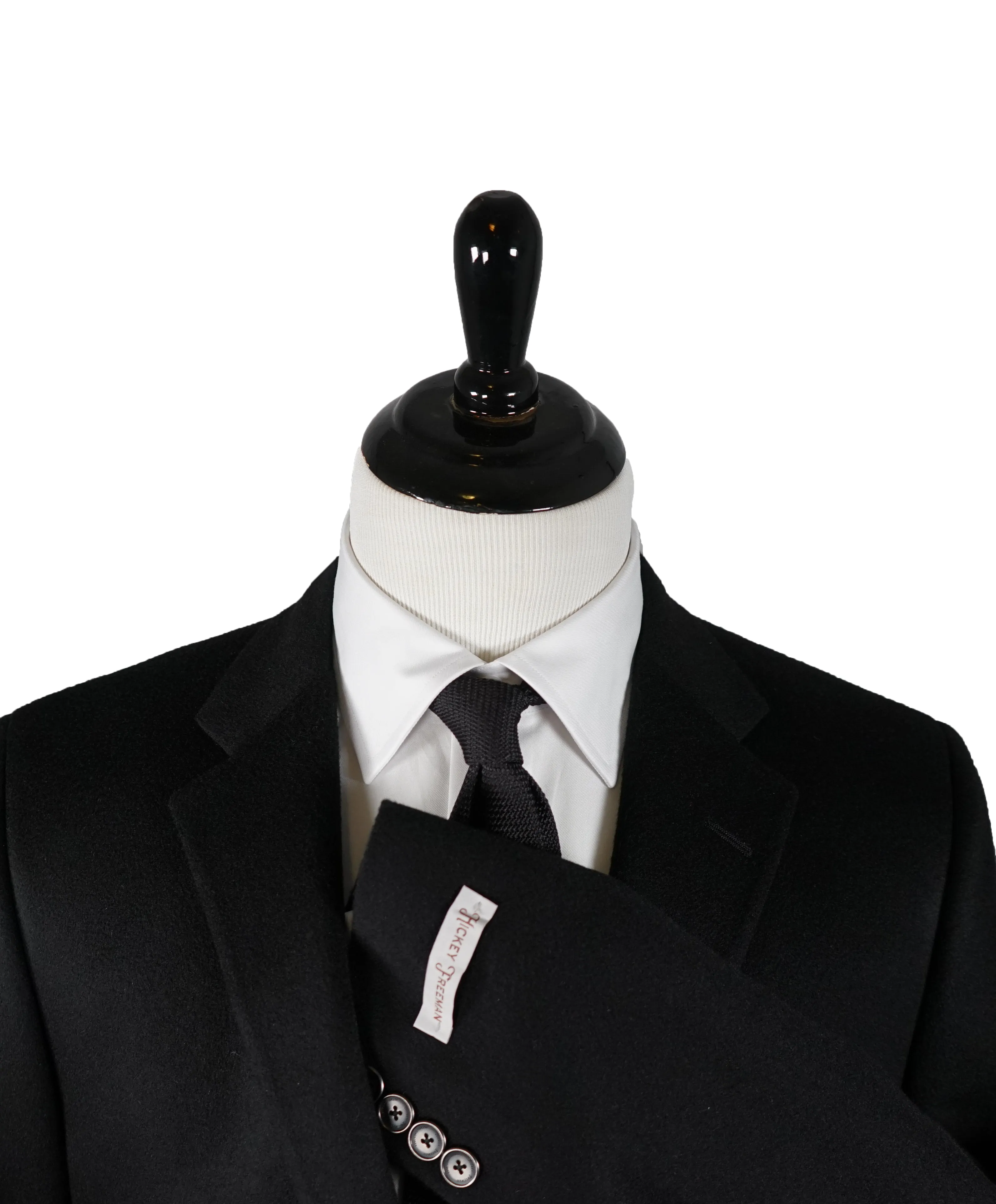 HICKEY FREEMAN - 100% Cashmere Black Blazer Engraved Buttons - 42R