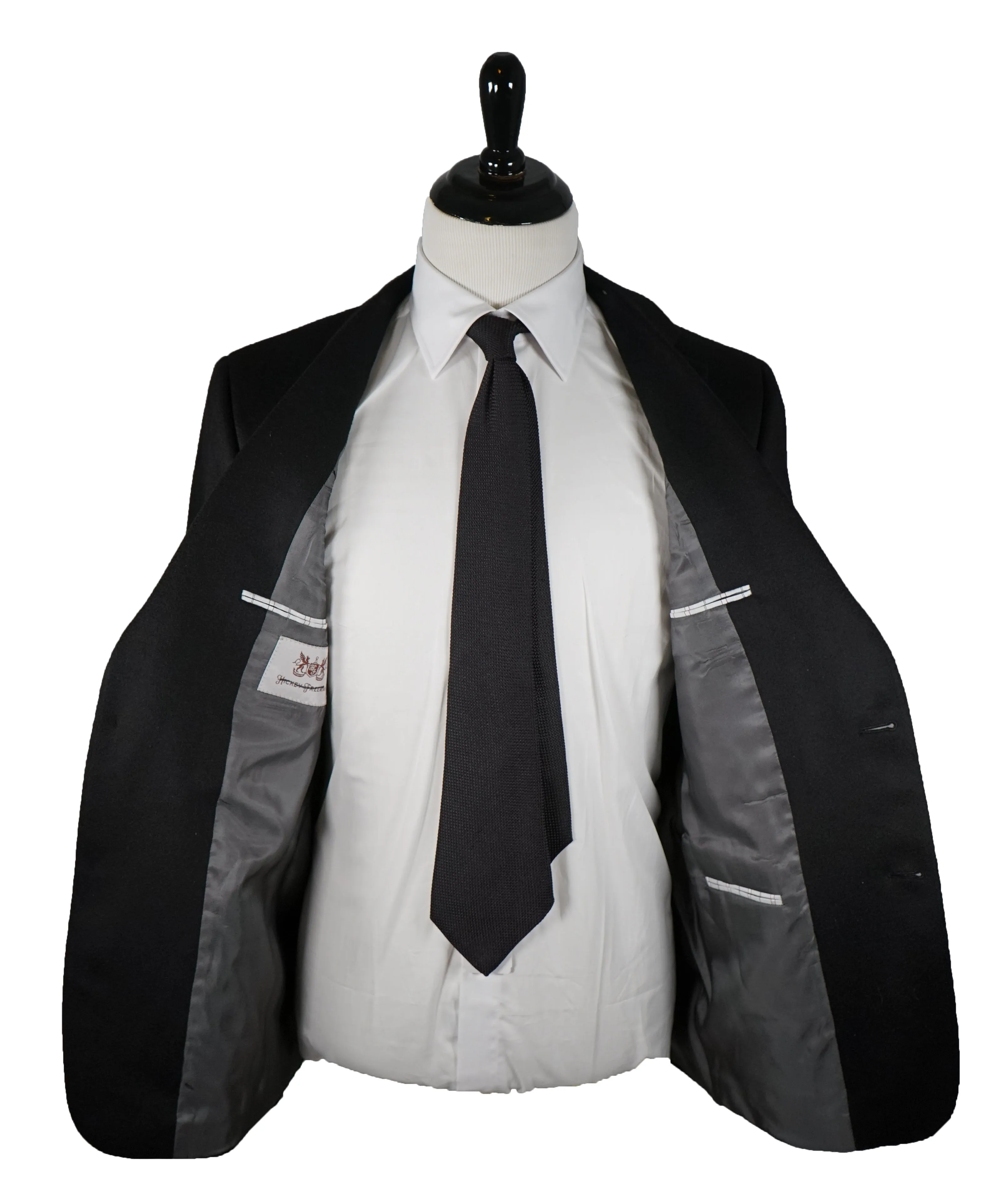 HICKEY FREEMAN - 100% Cashmere Black Blazer Engraved Buttons - 42R