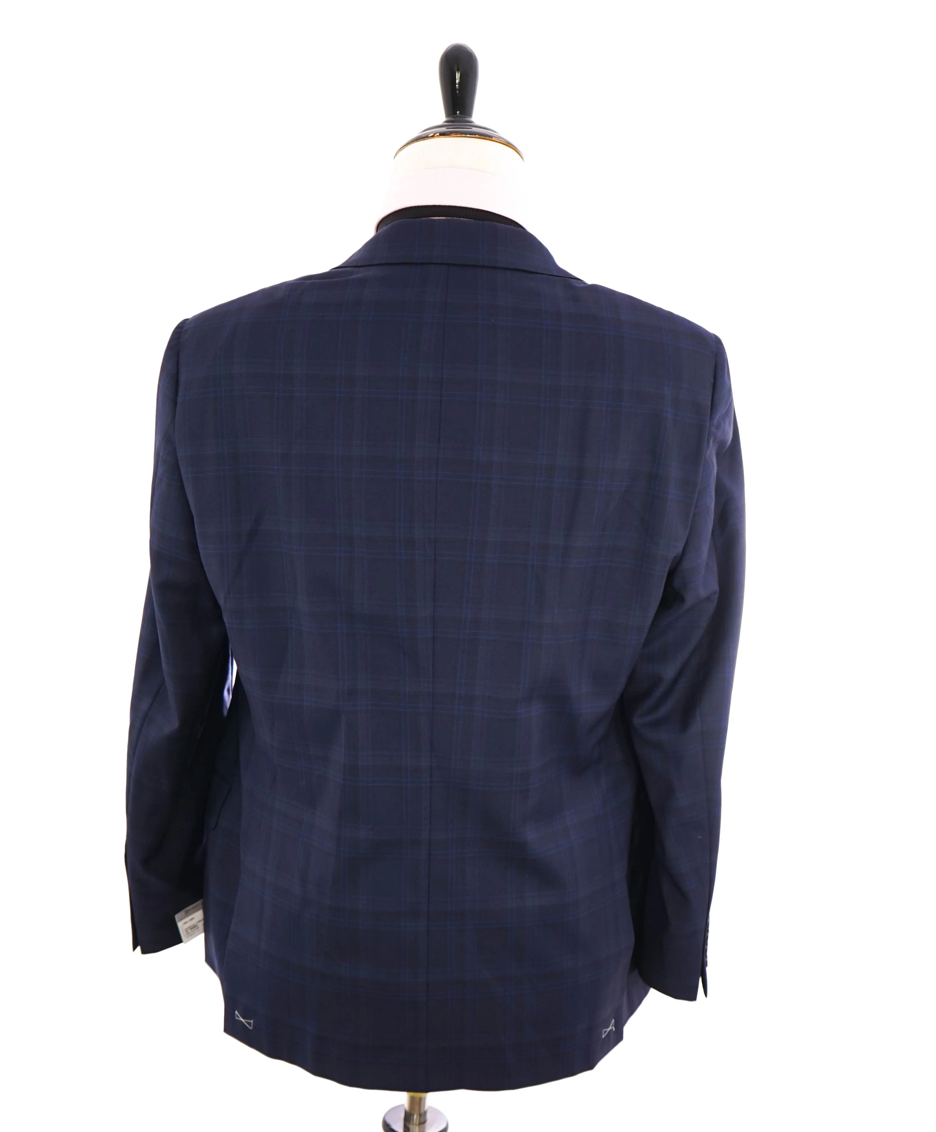 HICKEY FREEMAN - Blue Plaid Check All Season Weight Wool Blazer - 42S