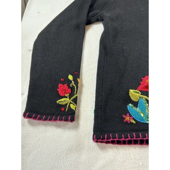In The Dream Garden Vintage Monkey Jungle Cardigan Sweater Medium