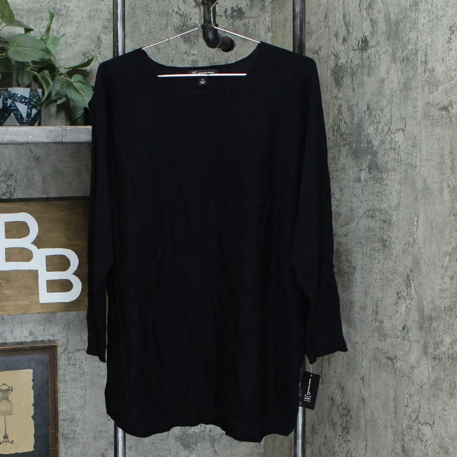 INC International Concepts Plus Size Shirttail Hem Tunic Sweater
