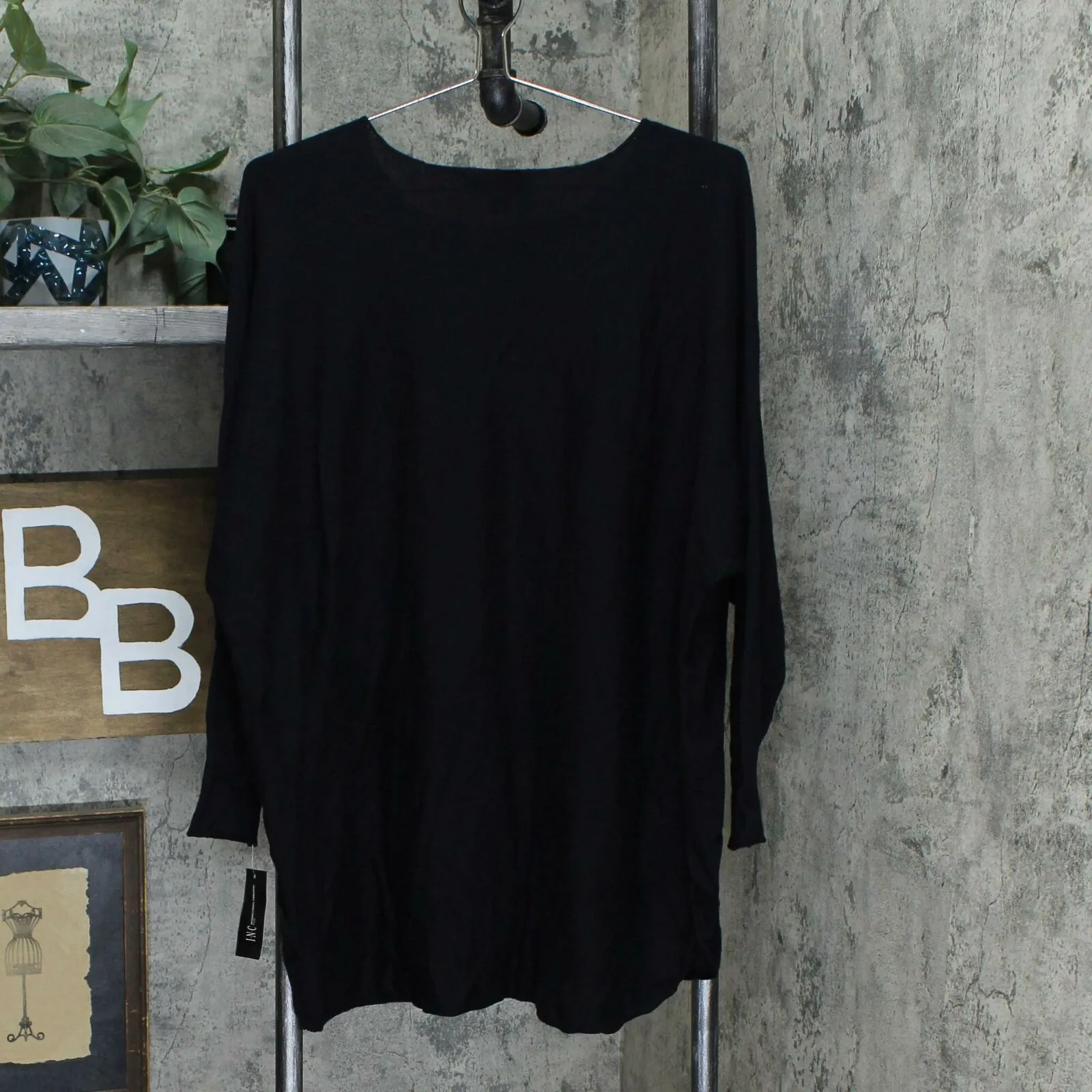 INC International Concepts Plus Size Shirttail Hem Tunic Sweater