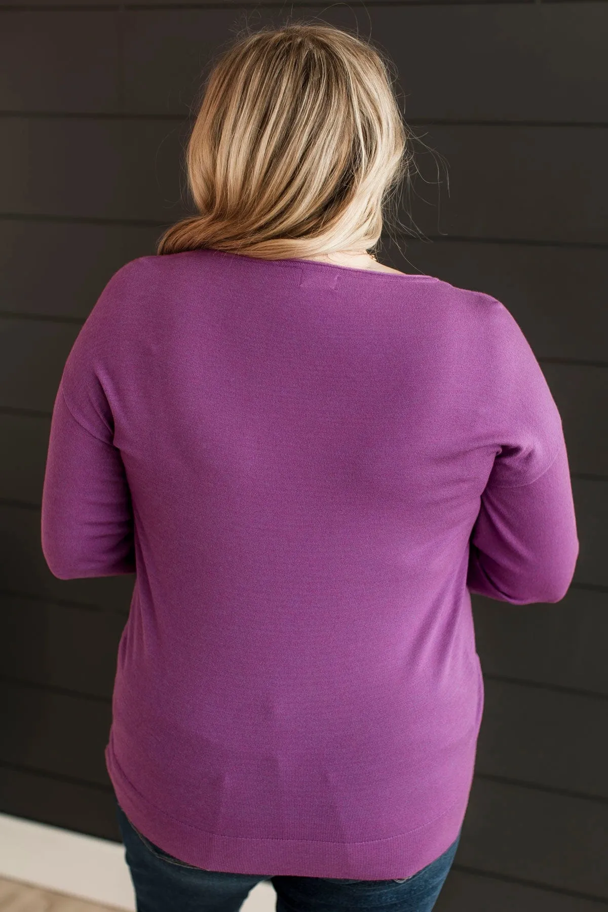 Infatuated With You Knit Sweater- Dark Orchid