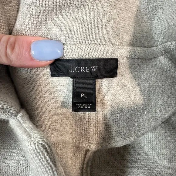 J. Crew 100% Merino Wool Sweater Blazer Single Breasted Jacket, Heather Gray