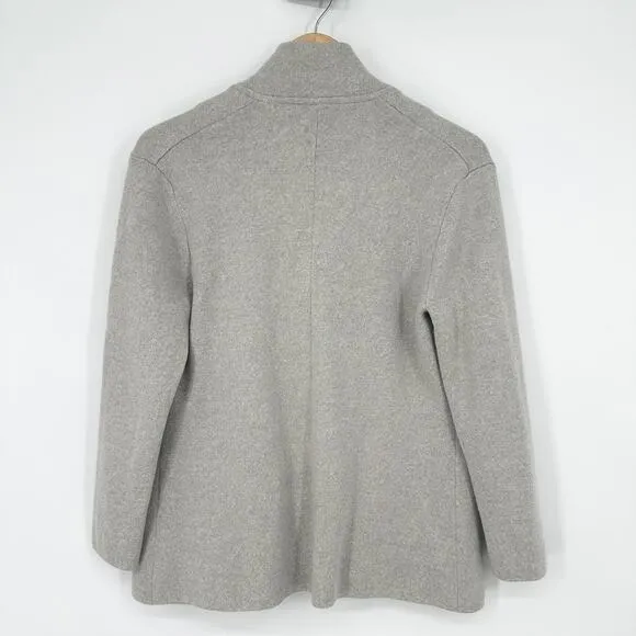 J. Crew 100% Merino Wool Sweater Blazer Single Breasted Jacket, Heather Gray