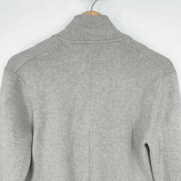 J. Crew 100% Merino Wool Sweater Blazer Single Breasted Jacket, Heather Gray